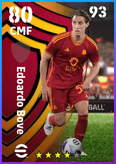 Edoardo Bove eFootball 2026 player card — 80 OVR CMF