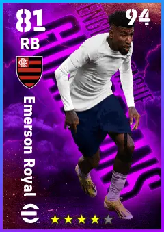 Emerson Royal eFootball 2026 player card — 81 OVR RB