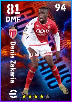 Denis Zakaria eFootball 2026 player card — 81 OVR DMF