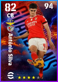 Antonio Silva eFootball 2026 player card — 82 OVR CB