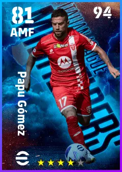 Papu Gomez eFootball 2026 player card — 81 OVR AMF