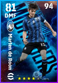 Marten de Roon eFootball 2026 player card — 81 OVR DMF