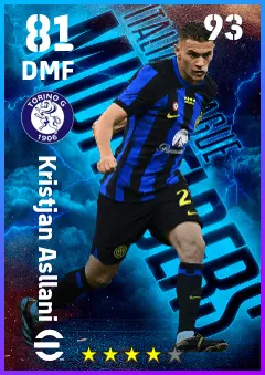 Kristjan Asllani eFootball 2026 player card — 81 OVR DMF