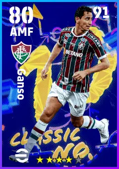 Ganso eFootball 2026 player card — 80 OVR AMF