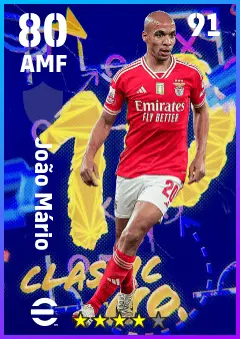 Joao Mario eFootball 2026 player card — 80 OVR AMF