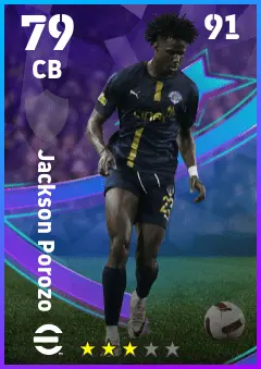 Jackson Porozo eFootball 2026 player card — 79 OVR CB