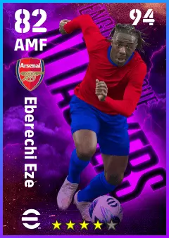 Eberechi Eze eFootball 2026 player card — 82 OVR AMF