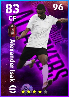 Alexander Isak eFootball 2026 player card — 83 OVR CF