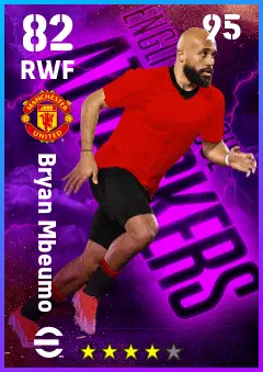 Bryan Mbeumo eFootball 2026 player card — 82 OVR RWF