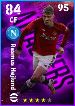 Rasmus Hojlund eFootball 2026 player card — 84 OVR CF