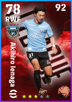 Akihiro Ienaga eFootball 2026 player card — 78 OVR RWF