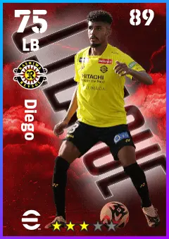 Diego eFootball 2026 player card — 75 OVR LB