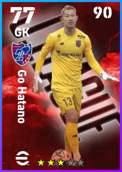 Go Hatano eFootball 2026 player card — 77 OVR GK