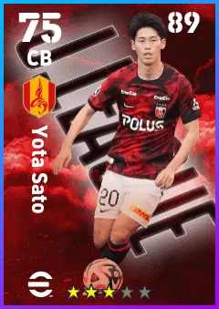 Yota Sato eFootball 2026 player card — 75 OVR CB