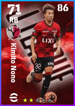 Kimito Nono eFootball 2026 player card — 71 OVR RB
