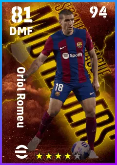 Oriol Romeu eFootball 2026 player card — 81 OVR DMF