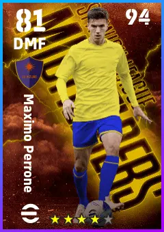 Maximo Perrone eFootball 2026 player card — 81 OVR DMF