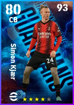Simon Kjaer eFootball 2026 player card — 80 OVR CB