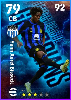 Yann Aurel Bisseck eFootball 2026 player card — 79 OVR CB
