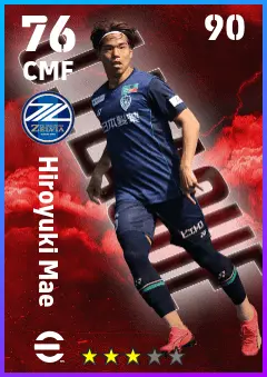 Hiroyuki Mae eFootball 2026 player card — 76 OVR CMF