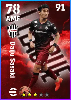 Daiju Sasaki eFootball 2026 player card — 78 OVR AMF
