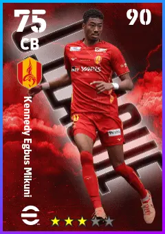 Kennedy Egbus Mikuni eFootball 2026 player card — 75 OVR CB