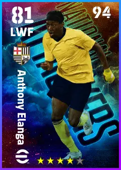 Anthony Elanga eFootball 2026 player card — 81 OVR LWF