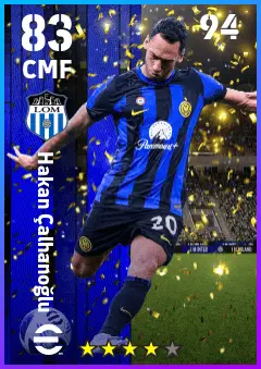 Hakan Calhanoglu eFootball 2026 player card — 83 OVR CMF