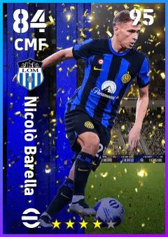 Nicolo Barella eFootball 2026 player card — 84 OVR CMF
