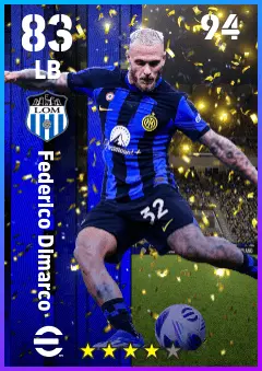 Federico Dimarco eFootball 2026 player card — 83 OVR LB