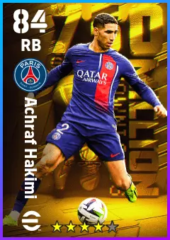 Achraf Hakimi eFootball 2026 player card — 84 OVR RB