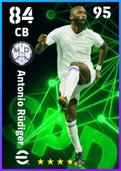 Antonio Rudiger eFootball 2026 player card — 84 OVR CB