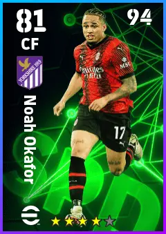 Noah Okafor eFootball 2026 player card — 81 OVR CF