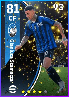 Gianluca Scamacca eFootball 2026 player card — 81 OVR CF