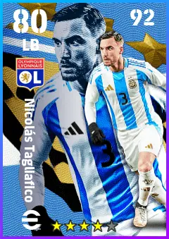 Nicolas Tagliafico eFootball 2026 player card — 80 OVR LB