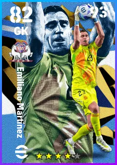 Emiliano Martinez eFootball 2026 player card — 82 OVR GK