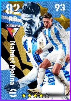 Nahuel Molina eFootball 2026 player card — 82 OVR RB