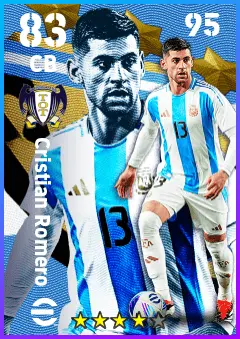 Cristian Romero eFootball 2026 player card — 83 OVR CB