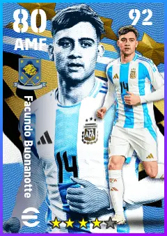 Facundo Buonanotte eFootball 2026 player card — 80 OVR AMF