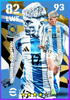 Alejandro Garnacho eFootball 2026 player card — 82 OVR LWF
