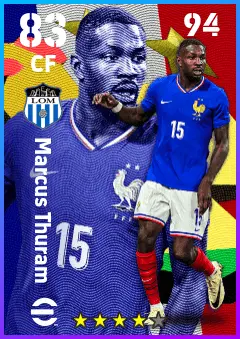 Marcus Thuram eFootball 2026 player card — 83 OVR CF