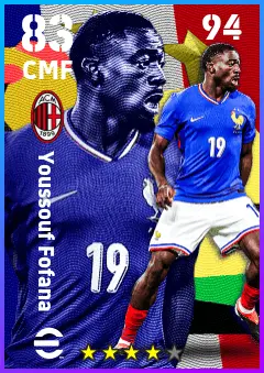 Youssouf Fofana eFootball 2026 player card — 83 OVR CMF