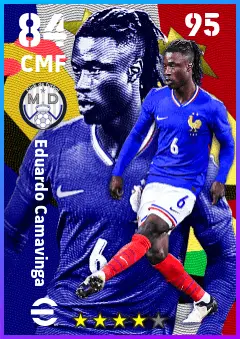 Eduardo Camavinga eFootball 2026 player card — 84 OVR CMF