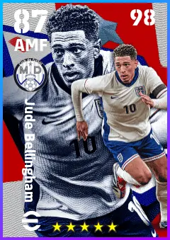 Jude Bellingham eFootball 2026 player card — 87 OVR AMF