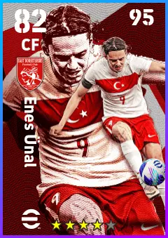 Enes Unal eFootball 2026 player card — 82 OVR CF
