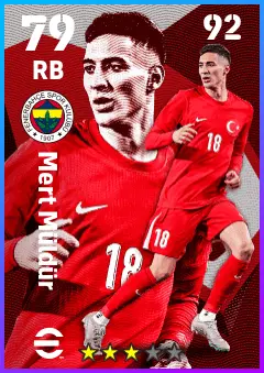 Mert Muldur eFootball 2026 player card — 79 OVR RB