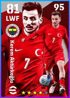 Kerem Akturkoglu eFootball 2026 player card — 81 OVR LWF