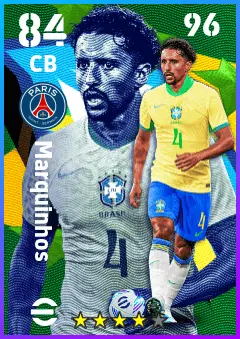 Marquinhos eFootball 2026 player card — 84 OVR CB