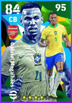 Gabriel Magalhaes eFootball 2026 player card — 84 OVR CB
