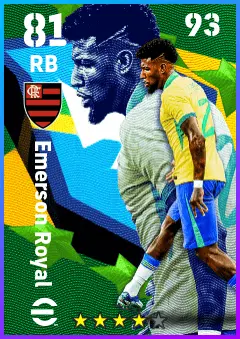 Emerson Royal eFootball 2026 player card — 81 OVR RB